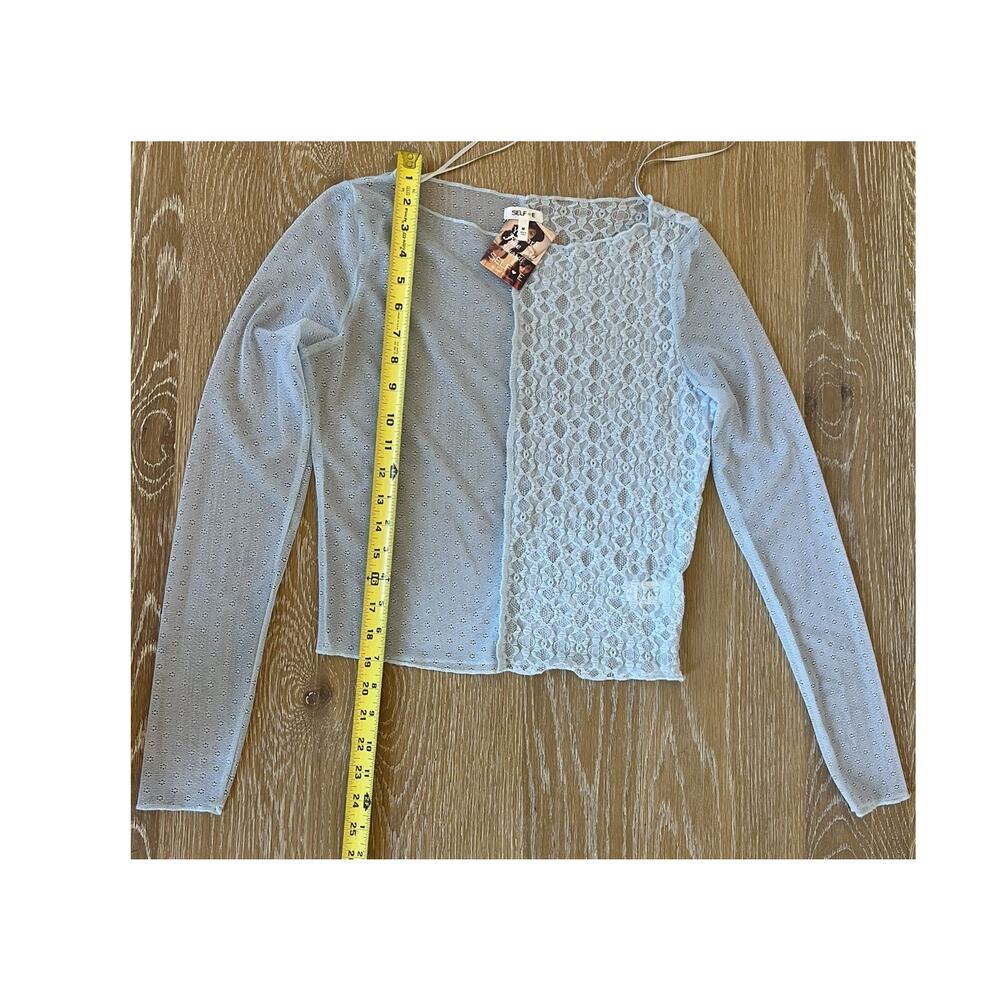 Lace Baby Blue Selfie Brand Top, Womens Size Medium
